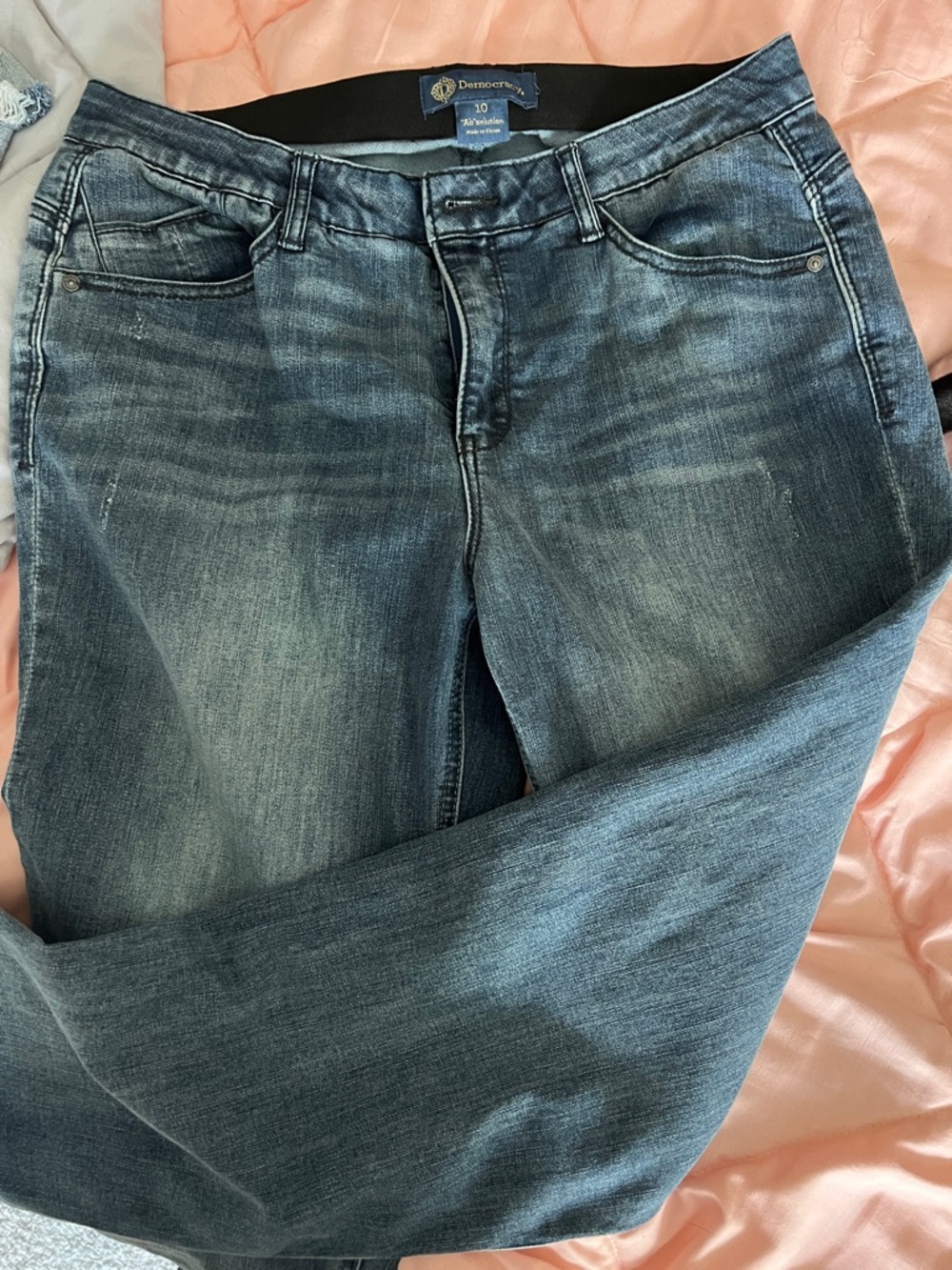 Democracy Straight Leg Washed Blue Jeans